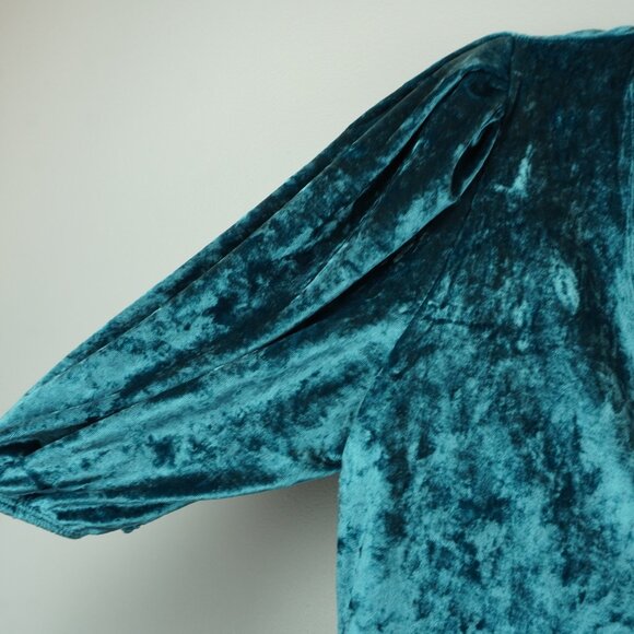 Intimately Free People Don't You Wish Teal Velour Bodysuit Top Size Small - Picture 6 of 11